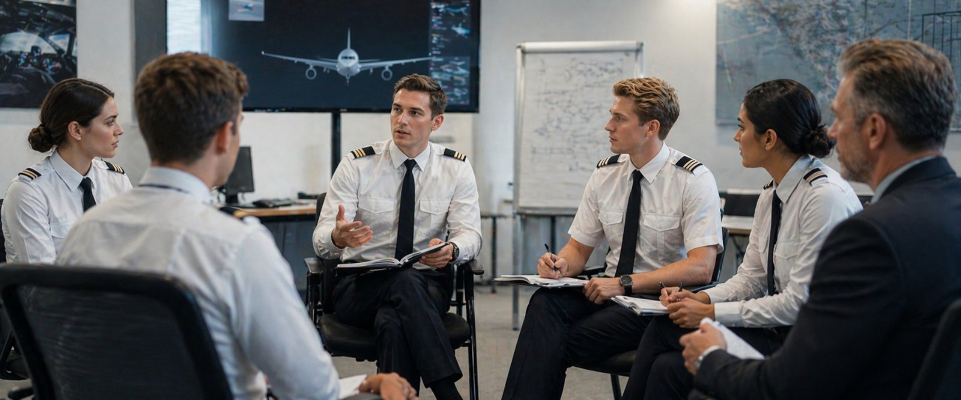 Mentor-led briefing session with pilot cadets