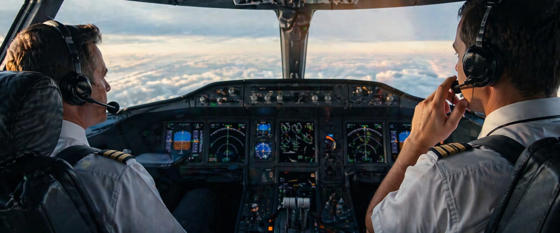 Flight deck during type rating scenario training